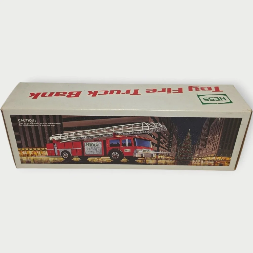NEW Hess Toy Fire Truck Bank 1986 Red‎ White Original Gas & Oil Theme HONG KONG